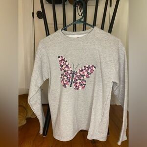 butterfly cropped sweatshirt